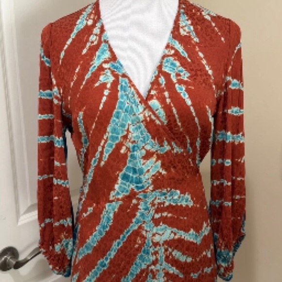 Young Fabulous & Broke Belle Midi Wrap Dress Mud Savannah V-Neck Size Medium - Picture 5 of 5